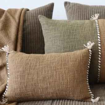 El Nino Cushion 25x40cm in Bronze Slub Cotton - Bed and Philosophy - 2