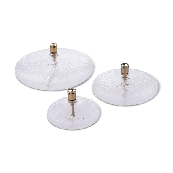 Lampe à huile Galet martelé M - Laiton Transparent - Peri Living - 2