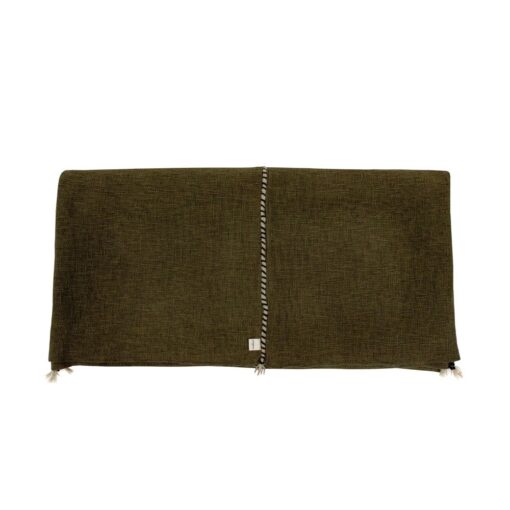 Kaki Slub Cotton Bedspread 250x250cm - Bed and Philosophy - 2