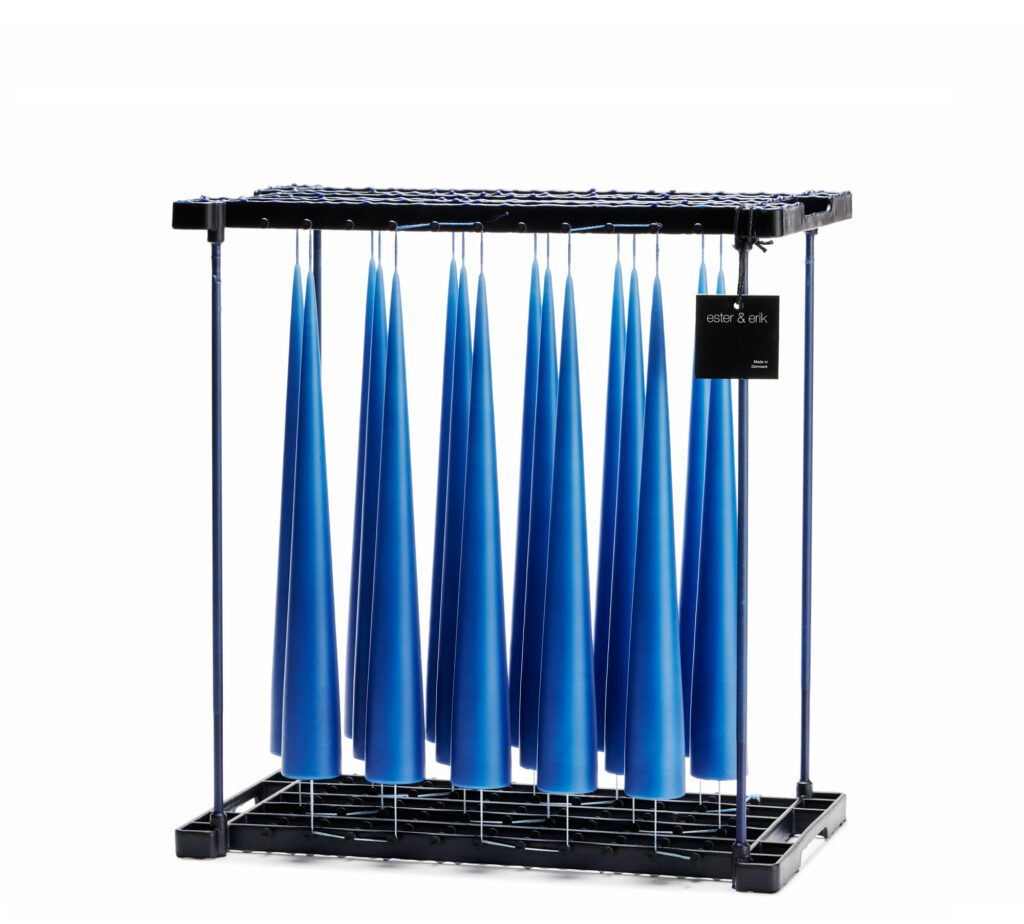 Bougie cône 37cm Deep Blue Ester & Erik design scandinave minimaliste finition mate