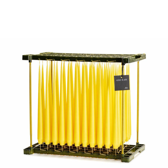 Chandelle 32cm Lemon Drop mat Ester & Erik, bougie artisanale danoise finition mate couleur jaune clair