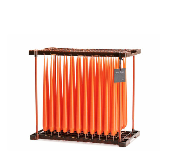 Chandelle 32cm Vivid Orange mat Ester & Erik, bougie artisanale danoise pour décoration intérieure haut de gamme