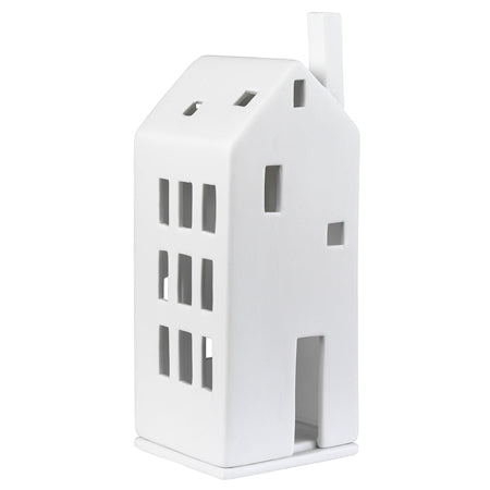 Bougeoir maison architecturale Räder porcelaine - lanterne décorative blanc naturel pour guirlande LED ou chauffe-plat