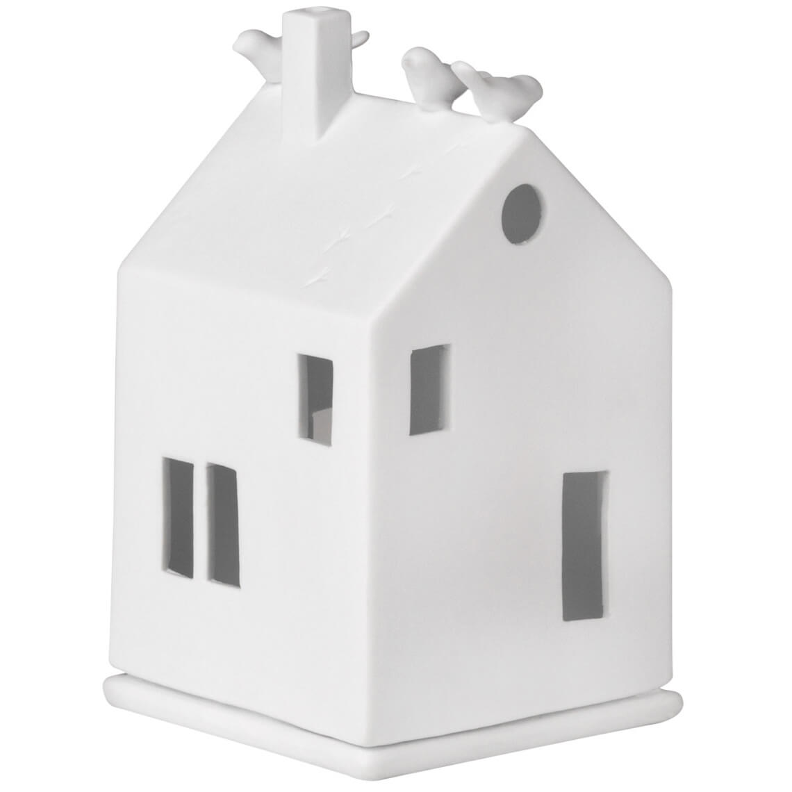 Lanterne décorative porcelaine Räder diffusant lumière douce à travers fenêtres, maisonnette 13cm