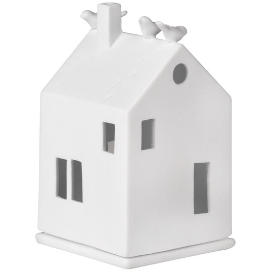 Lanterne décorative porcelaine Räder diffusant lumière douce à travers fenêtres, maisonnette 13cm