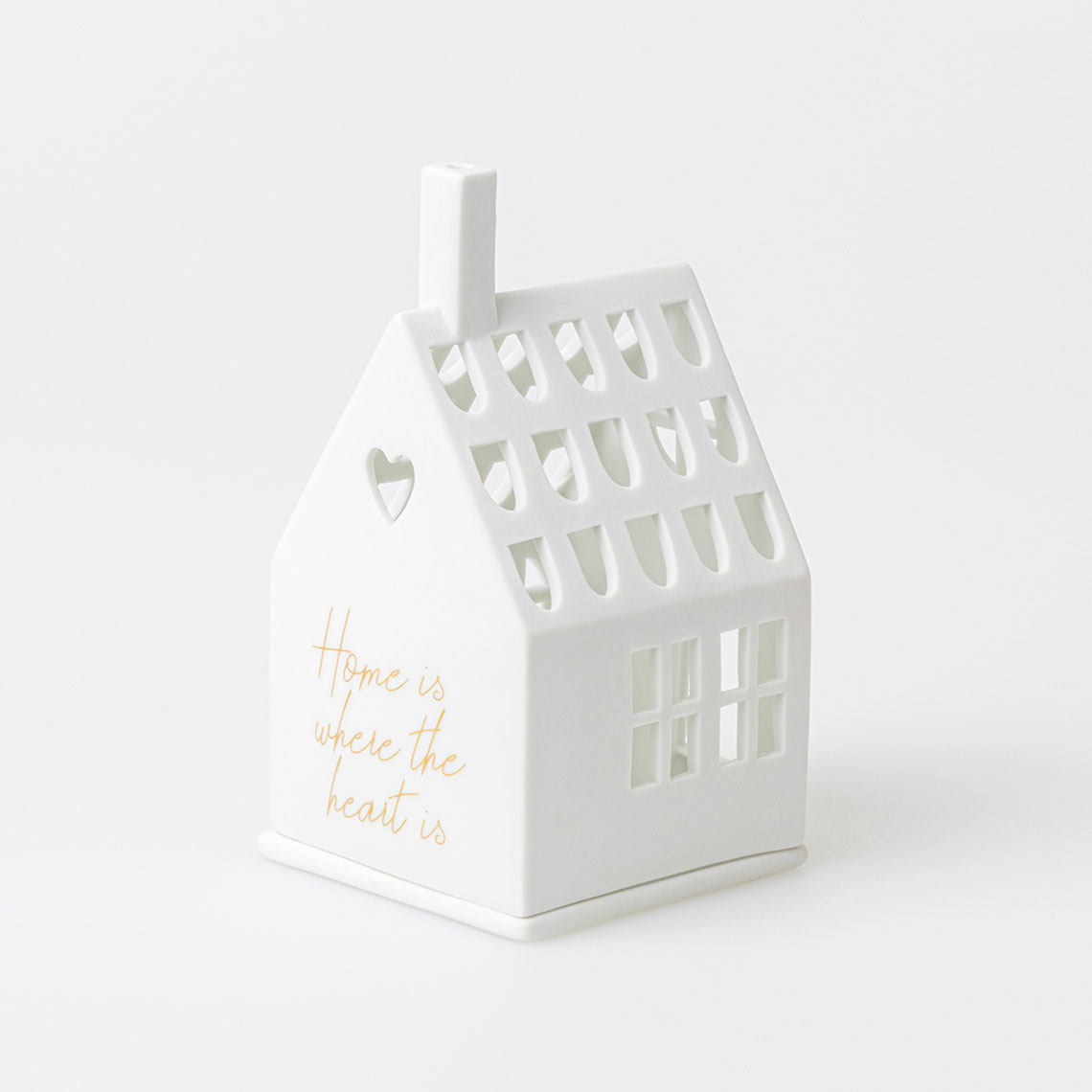 Lanterne décorative maison en porcelaine mate Räder pour bougie chauffe-plat et lumière douce