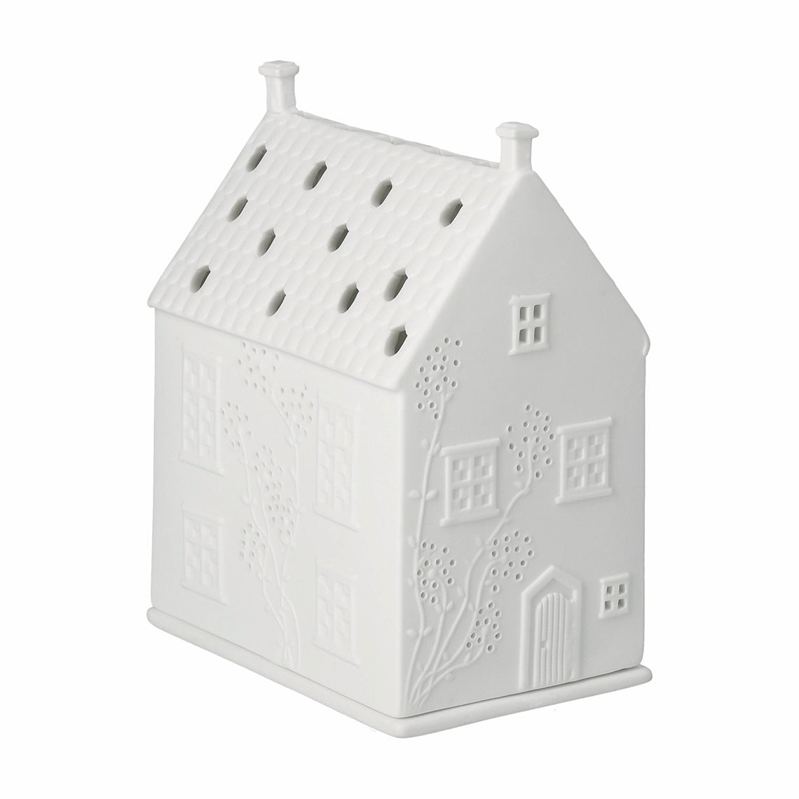 Lanterne décorative porcelaine blanche Räder - maison de campagne lumineuse pour bougie chauffe-plat