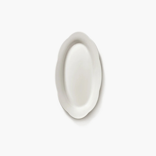 Assiette creuse ovale blanche Silhouette Serax Sergio Herman vue de face