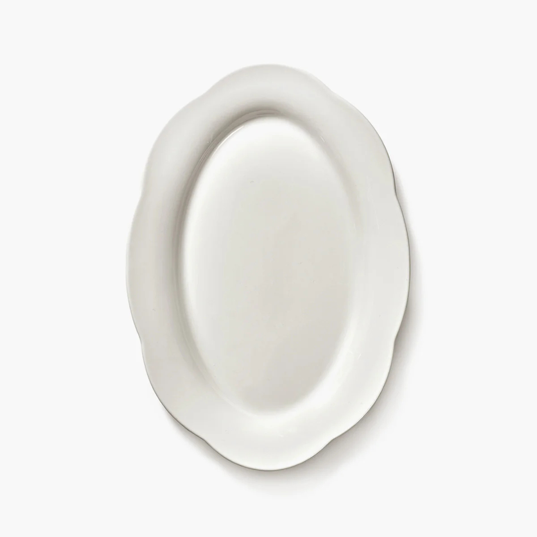 Assiette creuse ovale blanche 30cm Silhouette Serax designer Sergio Herman