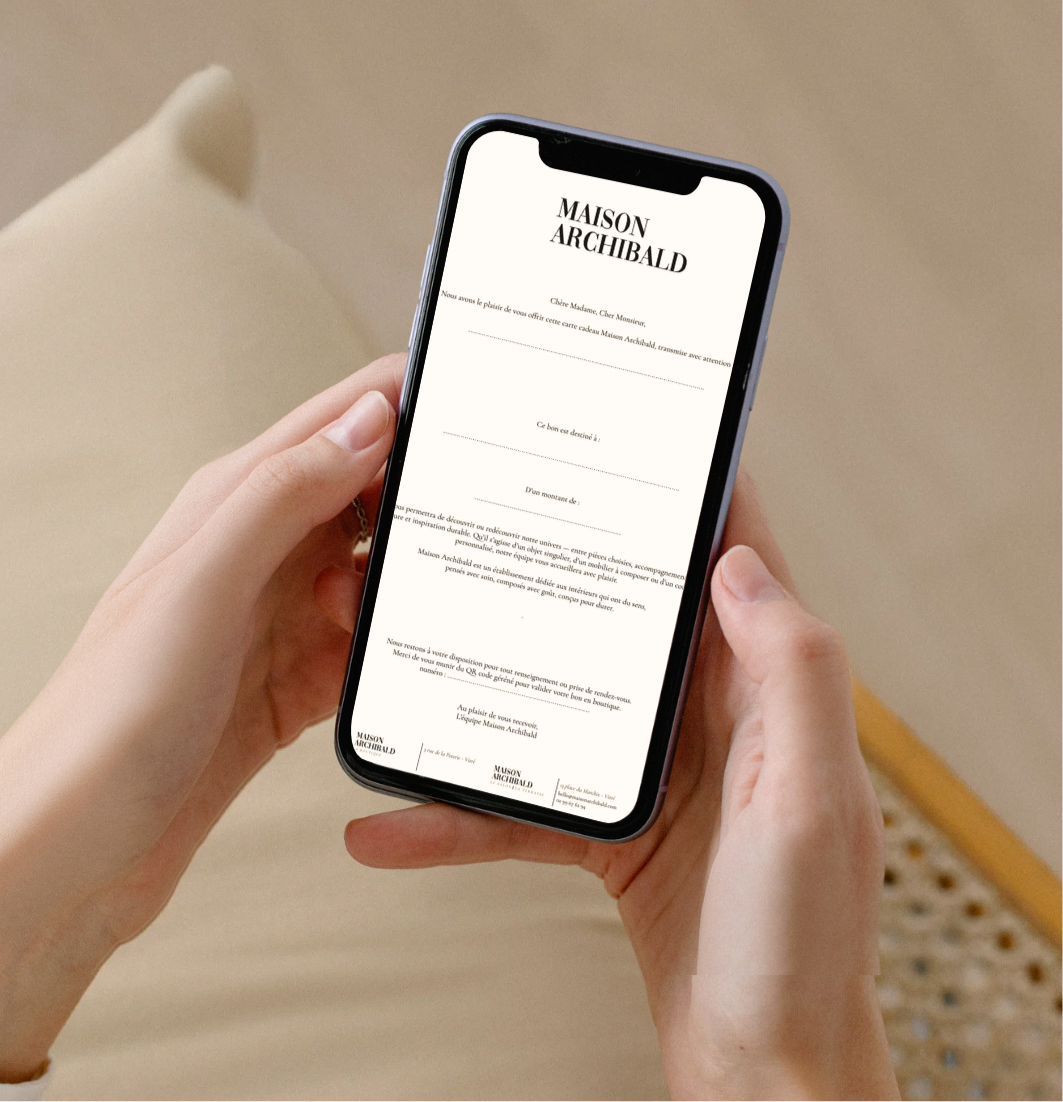Carte cadeau Maison Archibald