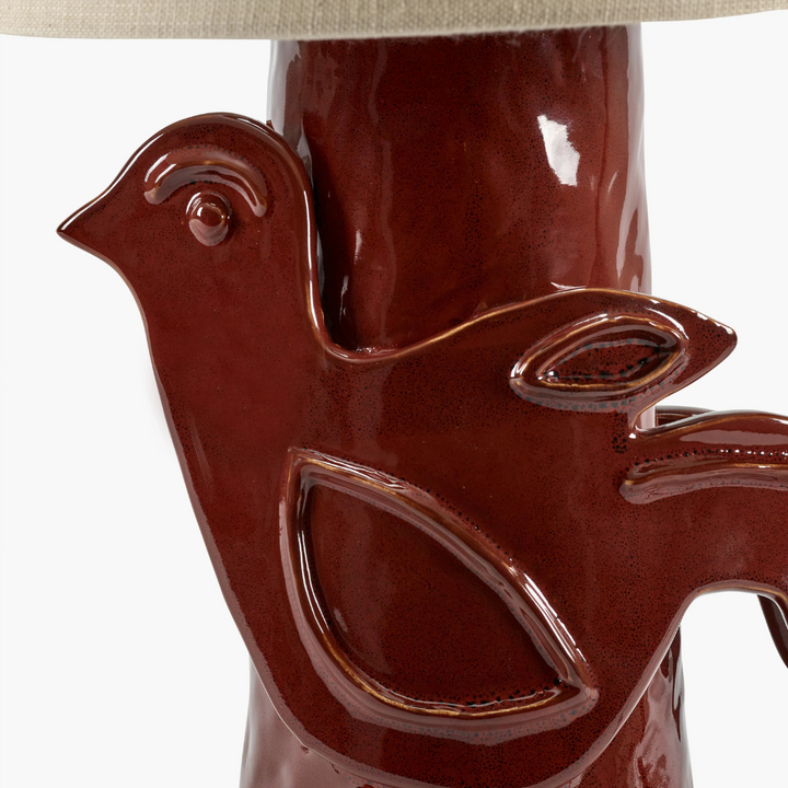 Lampe de table Paloma abat-jour lin naturel et cordon tissu torsadé noir Serax