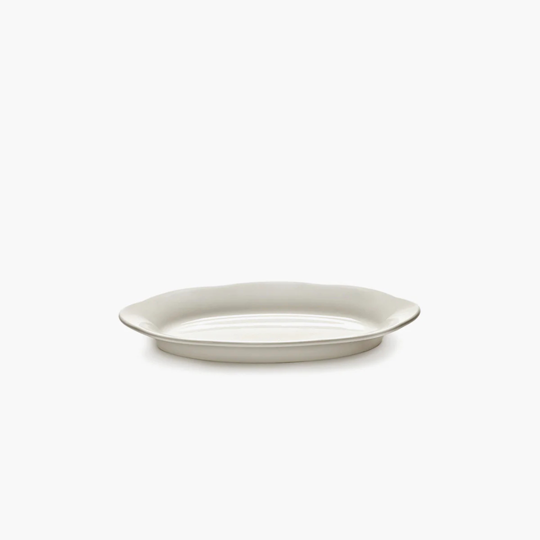 Assiette creuse ovale 18,5 cm blanche en porcelaine finition artisanale Serax
