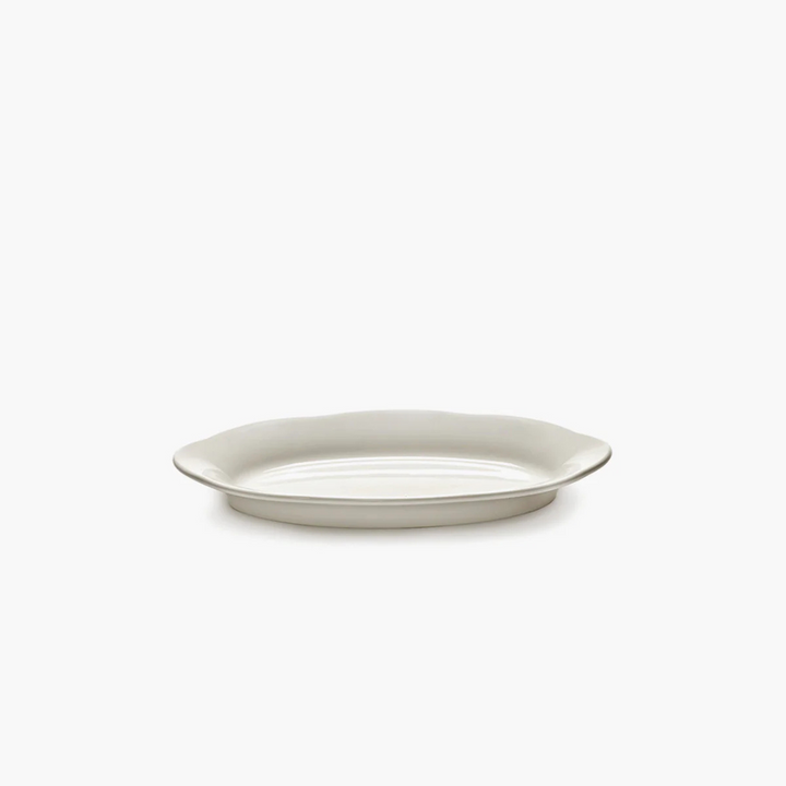 Assiette creuse ovale 18,5 cm blanche en porcelaine finition artisanale Serax