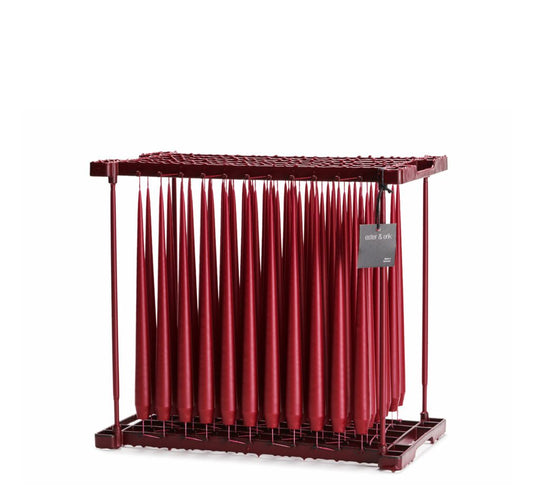 Chandelle 32cm Wine mat Ester & Erik - bougie scandinave de luxe couleur vin avec finition mate