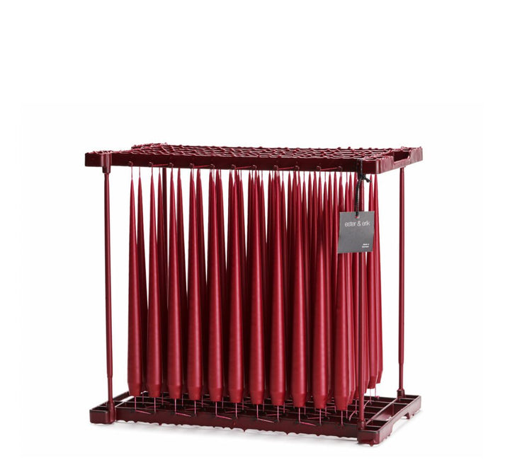 Chandelle 32cm Wine mat Ester & Erik - bougie scandinave de luxe couleur vin avec finition mate