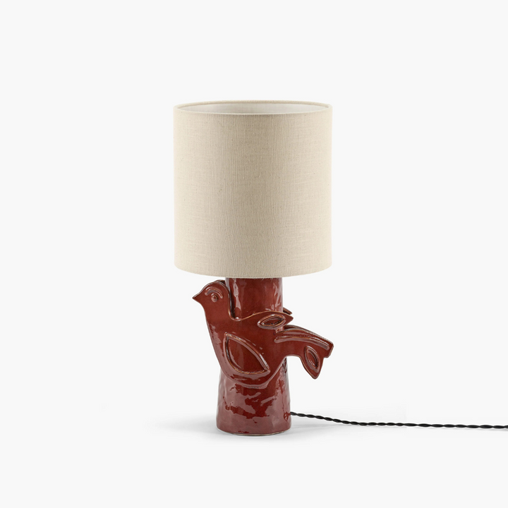 Lampe Paloma Serax Marie Michielssen avec pied en céramique colombe peinte à la main
