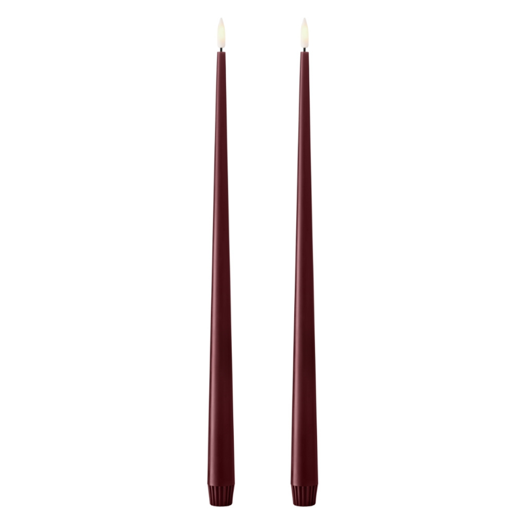 Bougie LED 40 cm Deep Wine Ester Erik design conique cire premium