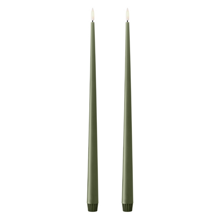 Bougie LED 40cm Green Soil Ester Erik design conique cire véritable flamme réaliste