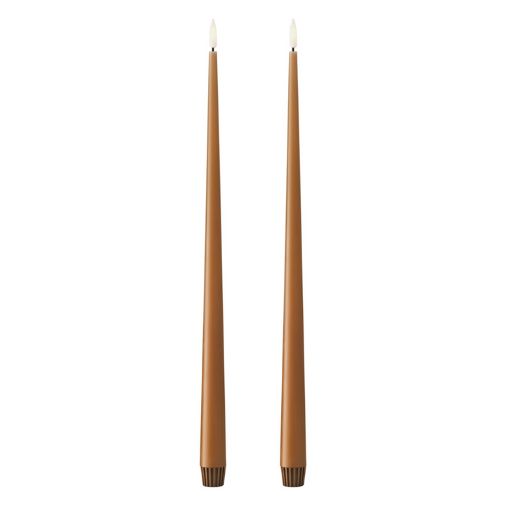 Bougie LED 40 cm Raw Toffee couleur taupe clair design conique Ester & Erik