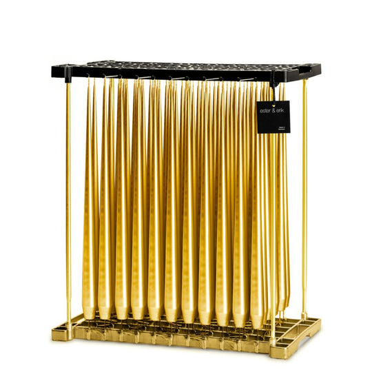 Chandelle 42cm or métallisé Ester & Erik, bougie de décoration haut de gamme danoise avec finition mate