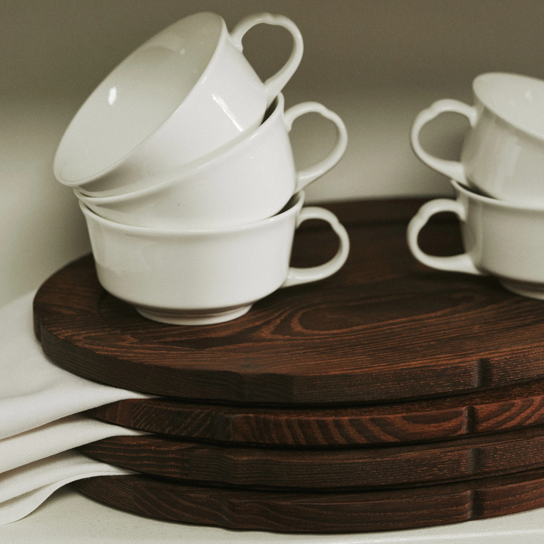 Plateau ovale minimaliste Silhouette 30cm pour art de la table premium
