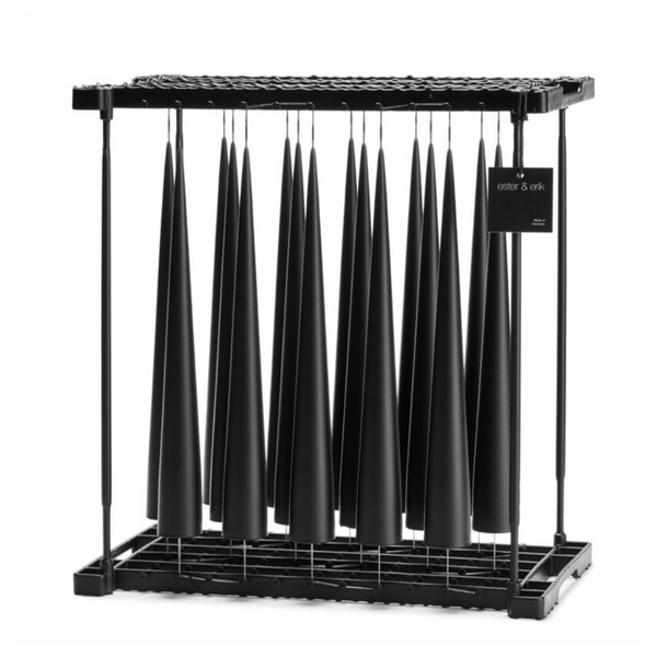 Bougie cône 37 cm Noir mat - Ester & Erik - Maison Archibald