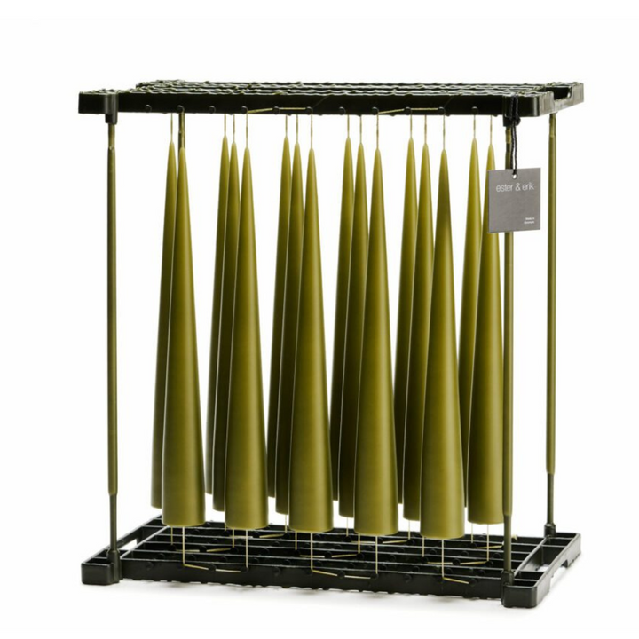 Bougie cône 37 cm couleur olive mat Ester & Erik design minimaliste