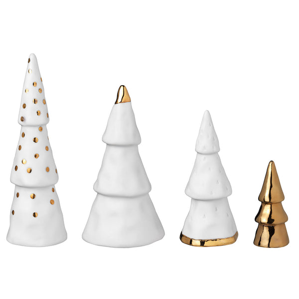 Lot de 4 sapins en porcelaine - Räder - Maison Archibald