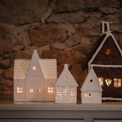 La maison en pain d'épices lumineuse en porcelaine - Räder