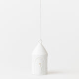 Ornement de Noël La Crèche Räder en porcelaine blanche avec détails dorés, suspension décorative