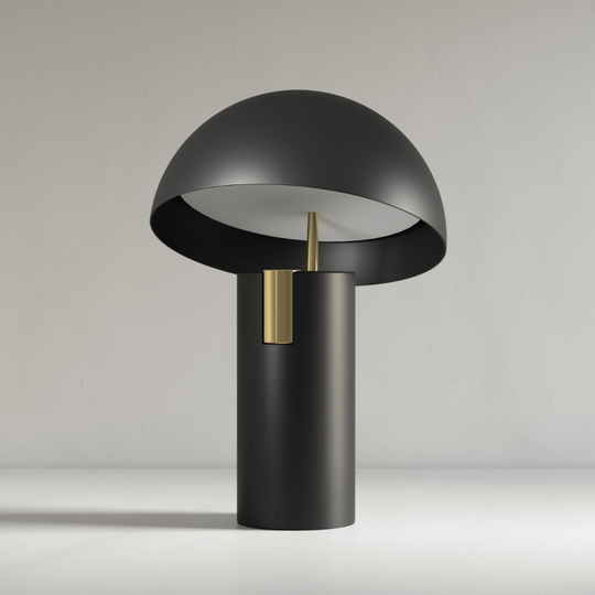 Lampe à poser design minimaliste Alto jaune noir avec connectivité WiFi et Bluetooth