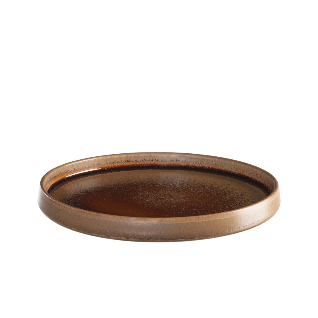 Vue de dessus assiette Gobi design minimaliste bords irréguliers couleur beige