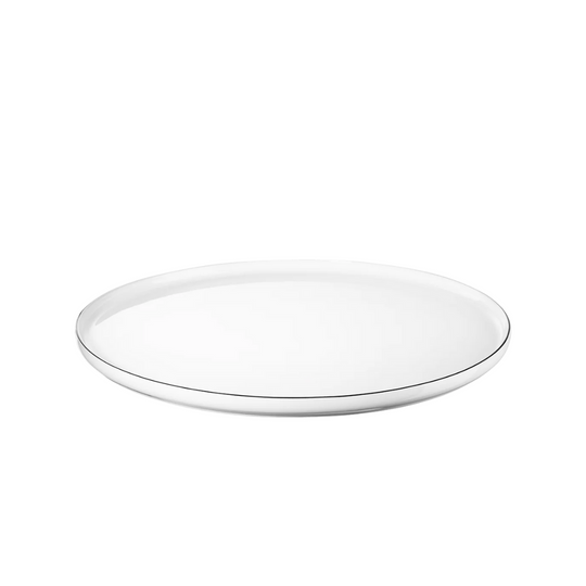 Détail porcelaine satinée assiette design minimaliste ligne noire Asa Sélection