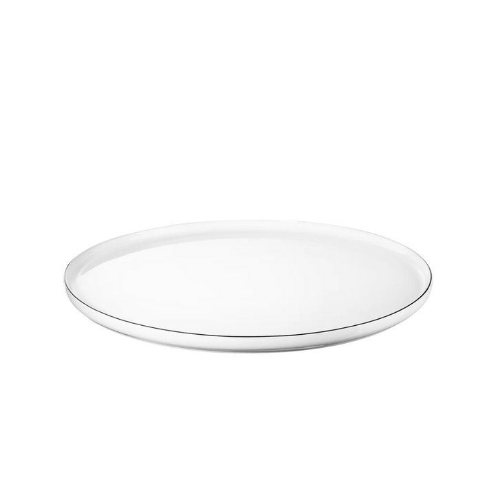 Détail porcelaine satinée assiette design minimaliste ligne noire Asa Sélection