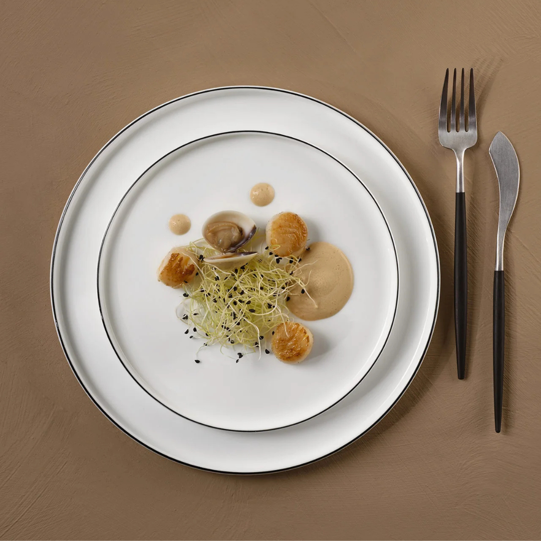 Assiette à dessert D21cm - Ligne noire - Asa Sélection