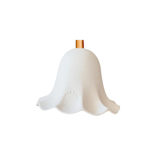 Baladeuse Lili porcelaine biscuit Enamoura avec fil de lin et douille en laiton massif