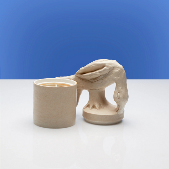 Pot de bougie Serax Bela Silva design minimaliste ivoire avec mèche coton