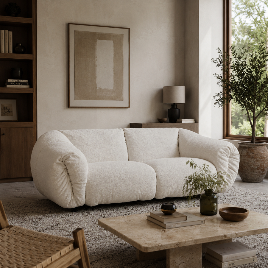 Zanotta Za:Za Max 2-Seater Sofa – Viero Fabric & Black Frame