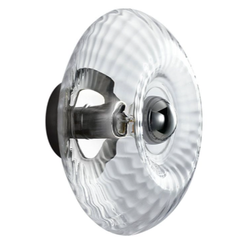 Applique plafond Grace 28cm verre soufflé rose poudré finition or