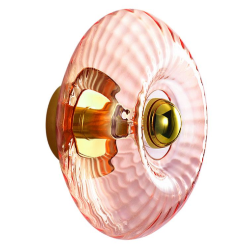 Applique murale design Grace base dorée verre fumé Elements lighting