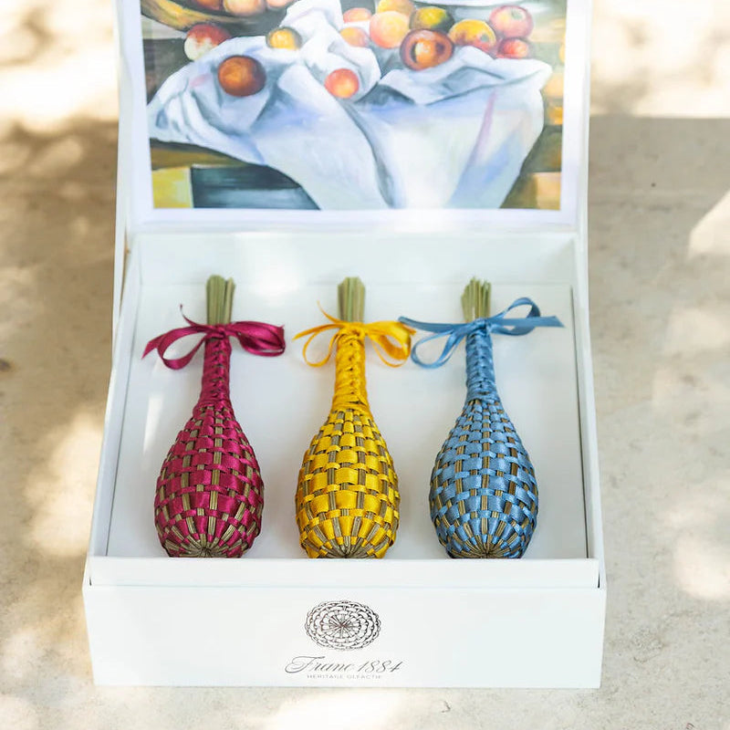 Coffret trio de fuseaux de Lavande- Hommage à Cézanne Nature Morte – Franc 1884