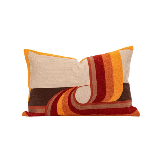 Coussin Cosmo 40x60cm en coton brodé cayenne avec motifs texturés Bed and Philosophy