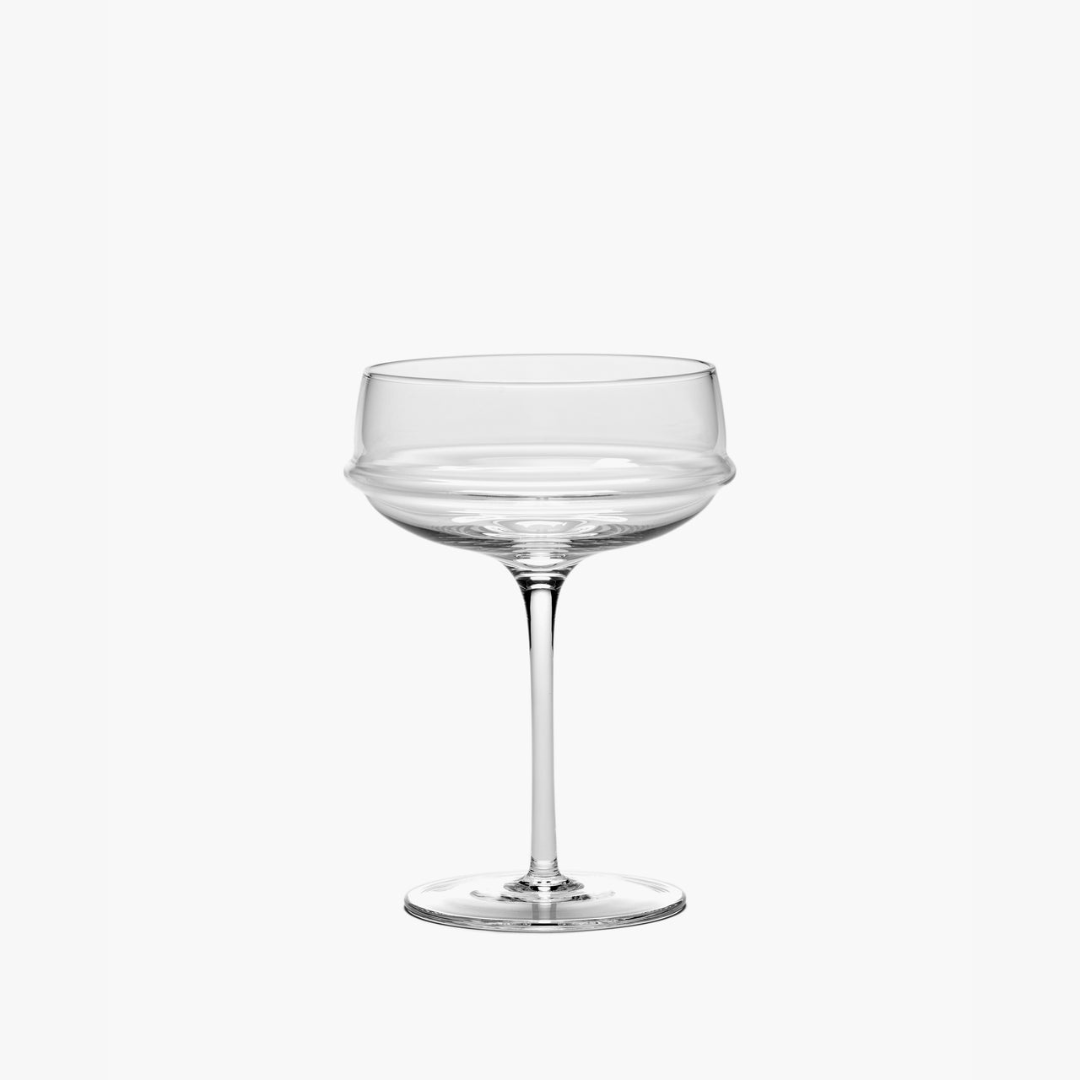 Coupe à champagne Dune Serax design ondulé verre soufflé à la bouche