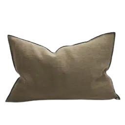 Coussin rectangulaire 40x60 en lin stone kaki de Maison de Vacances