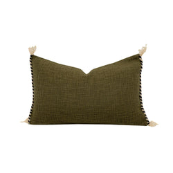 Coussin El Nino 25x40cm en Coton flammé Coloris Kaki - Bed and Philosophy