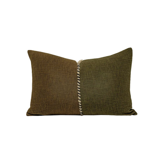 Coussin Espresso 40x60cm Bed and Philosophy en coton flammé bicolore bronze et kaki