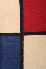 Pièce unique kilim artisanal turc, design géométrique moderne et palette de couleurs vibrantes