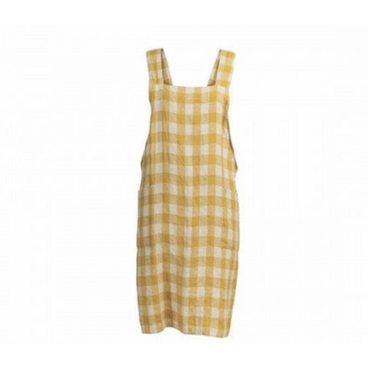 Tablier japonais croisé Maison de Vacances motif vichy vintage mangue