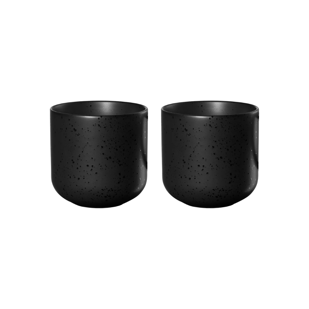 Lot de 2 tasses à thé Kuro Asa Sélection en grès noir mat, design minimaliste japonais