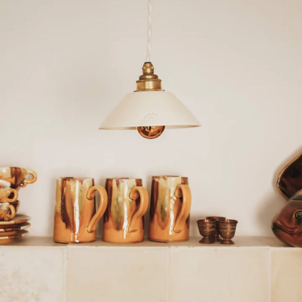 ⁠Suspension Pitchoun Terre cuite blanche émaillée - Enamoura